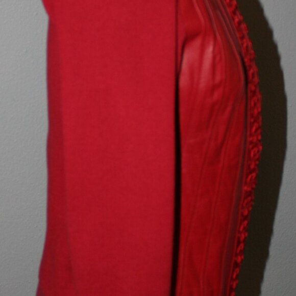 Nygard Collection Petites Red Leather & Nylon Jacket - SZ SP (4-6) - Picture 6 of 9